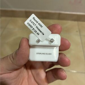 Sterling Silver Moissanite Stud Earrings